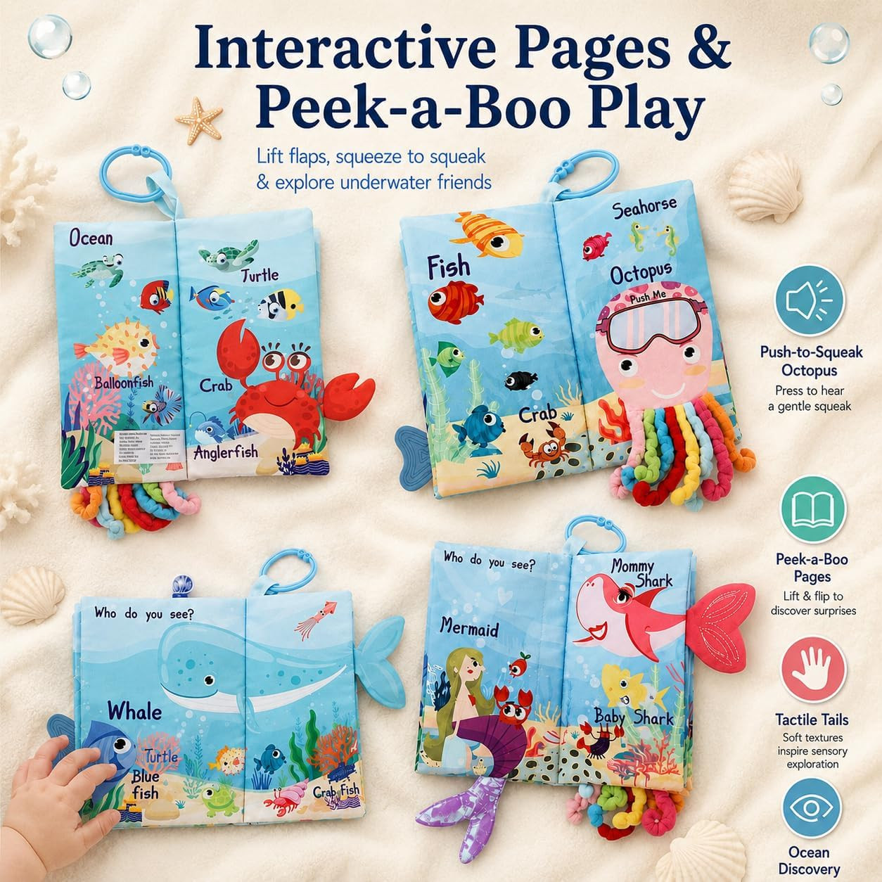 Sea Animals Tails Crinkle Book