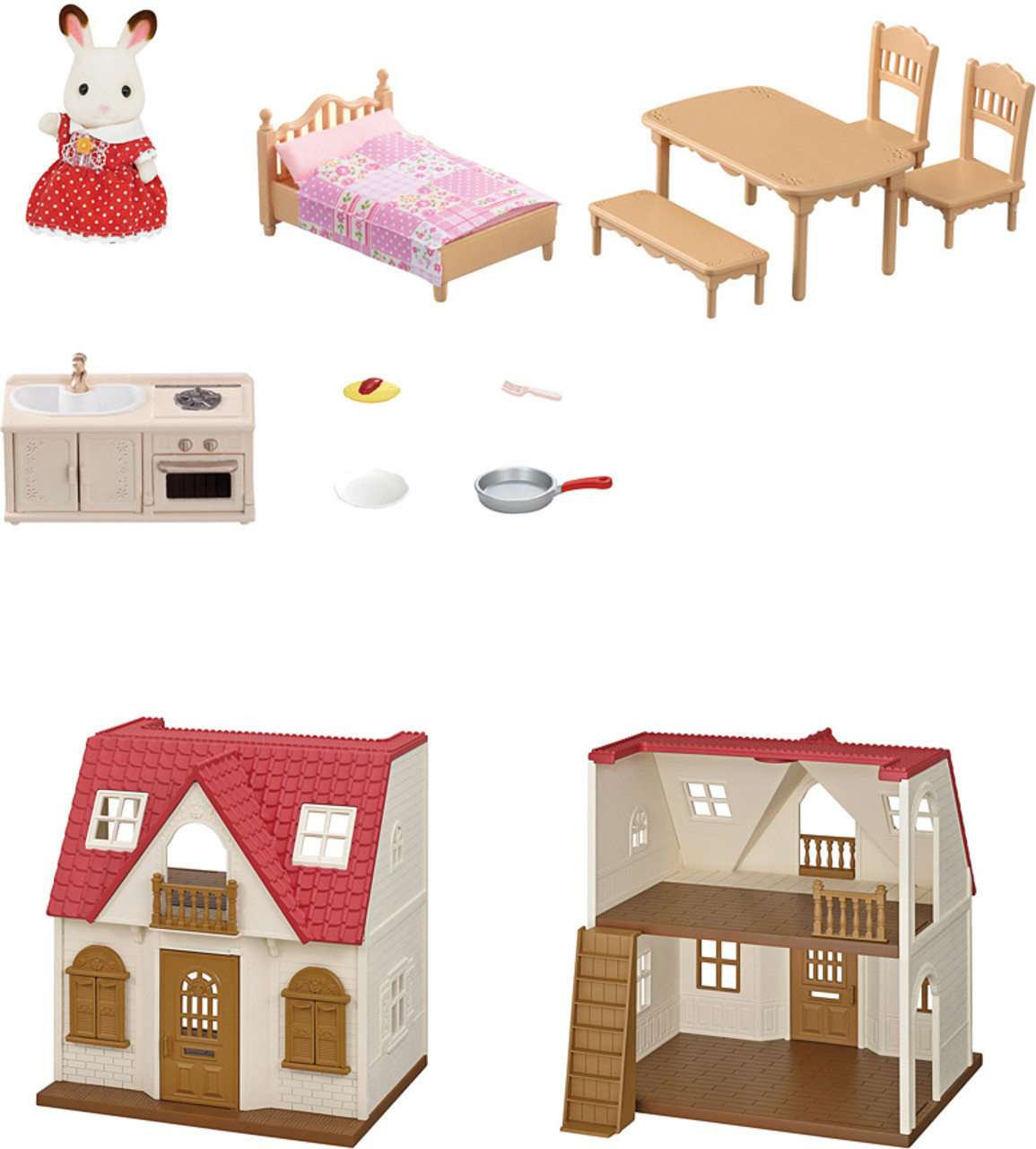 Calico Critters Red Roof Cozy Cottage Starter Home 3