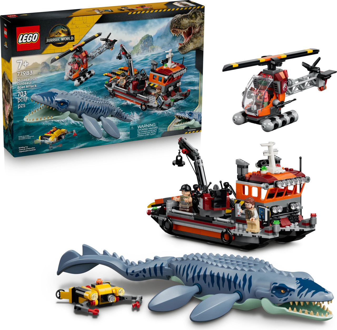 LEGO® Jurassic World Mosasaurus Dinosaur Boat Attack 1
