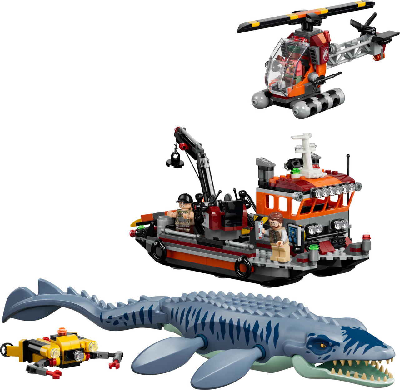 LEGO® Jurassic World Mosasaurus Dinosaur Boat Attack 3