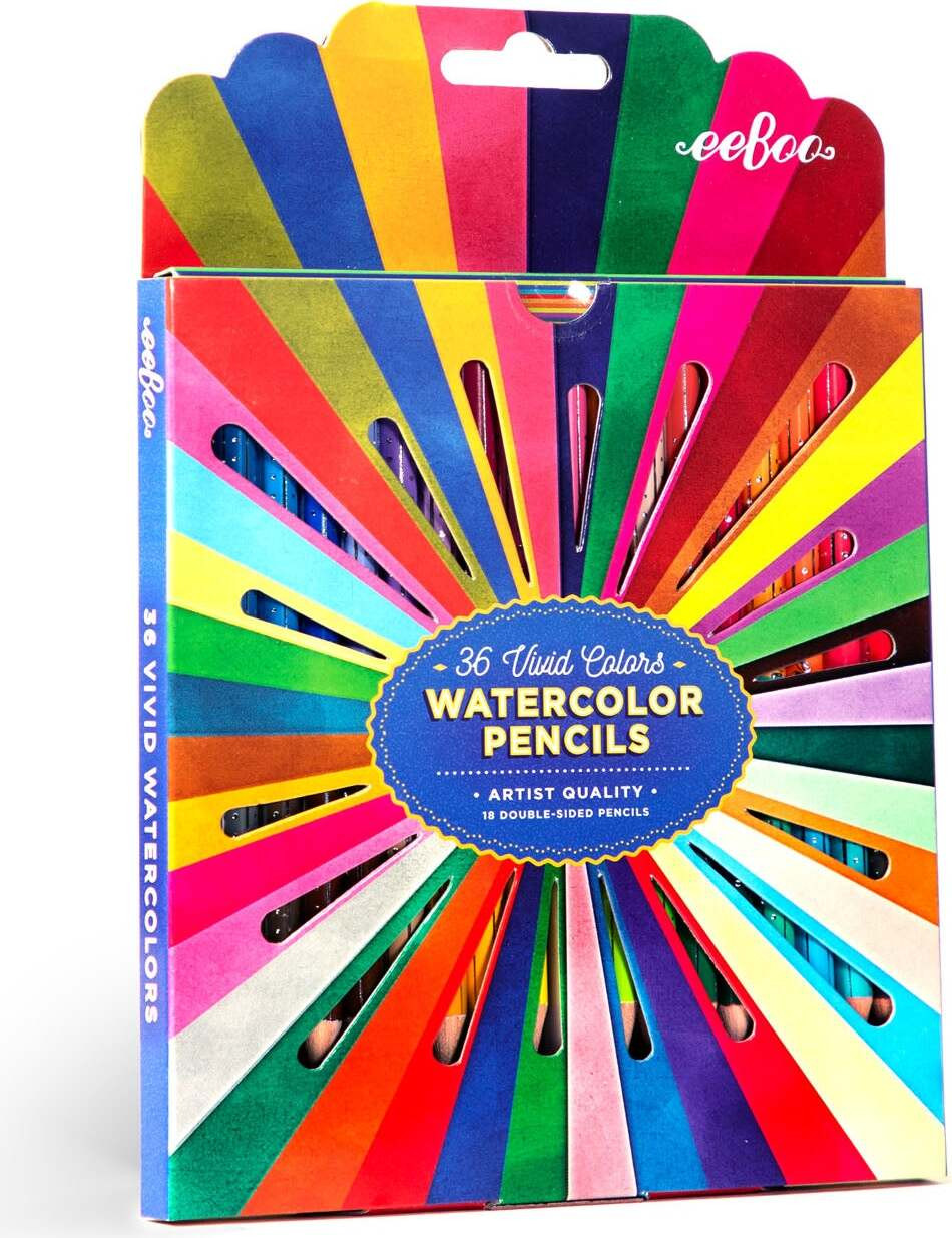 36 Vivid Colors Watercolor Pencils Rainbow 2