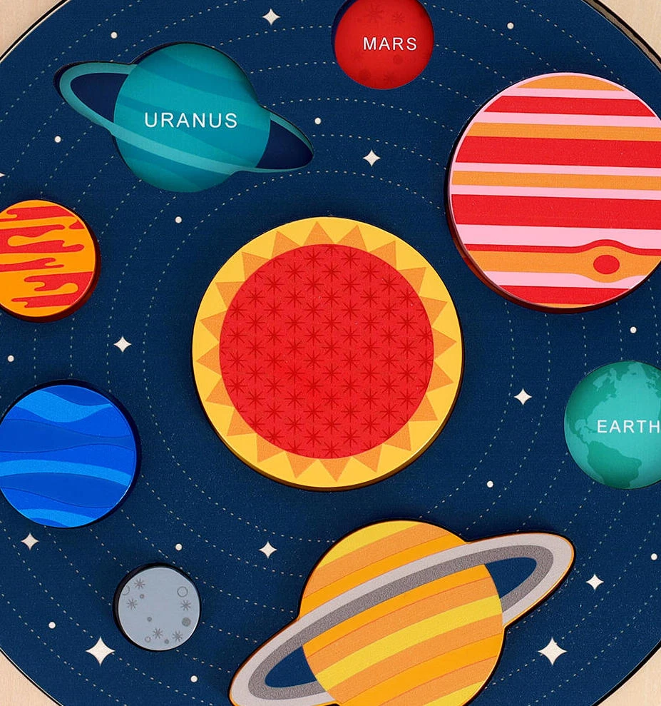 Multi-Language Solar System Wooden Tray Puzzle 1