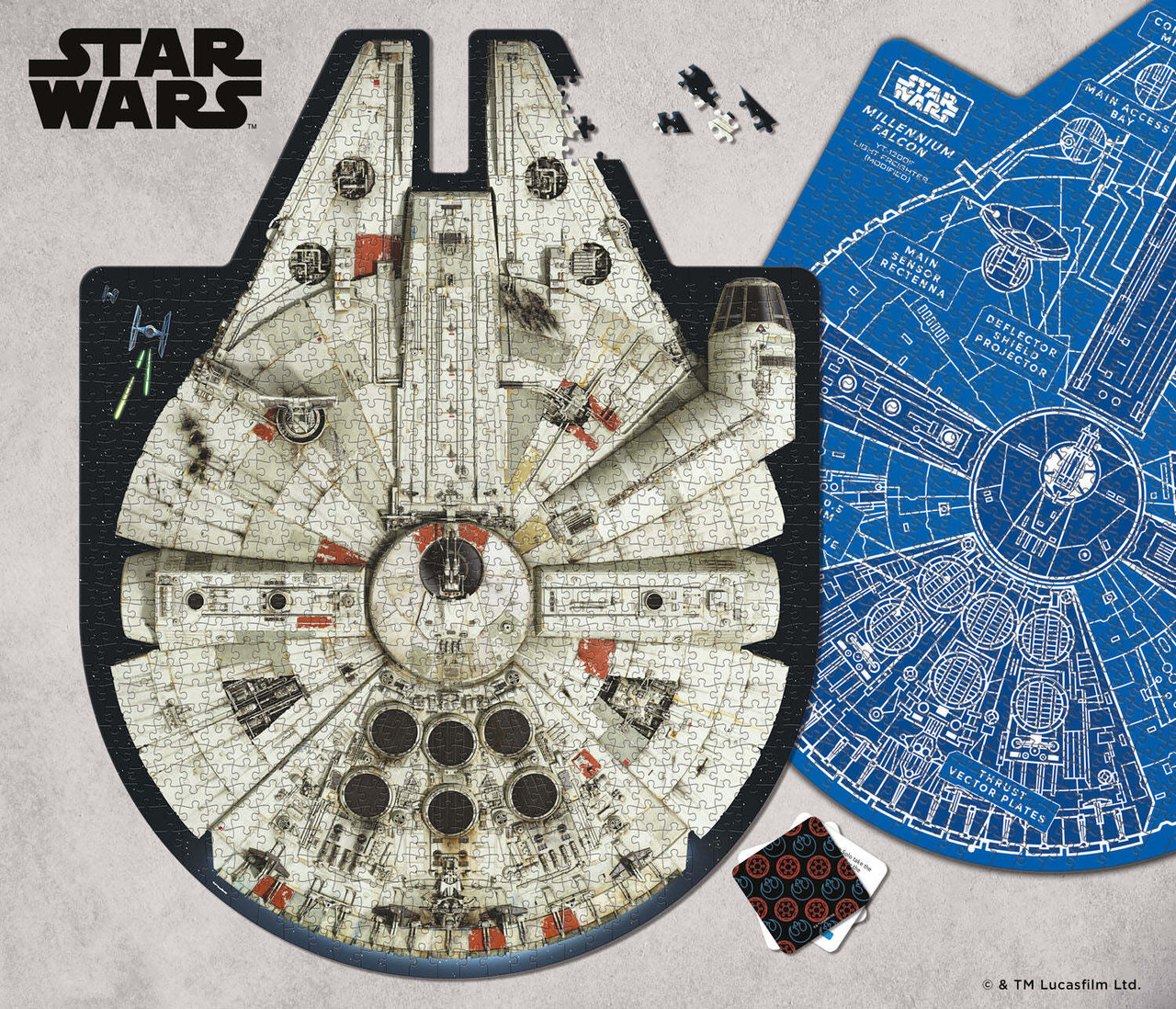 Star Wars Double-Sided Millennium Falcon Jigsaw Puzzle & Trivia 5