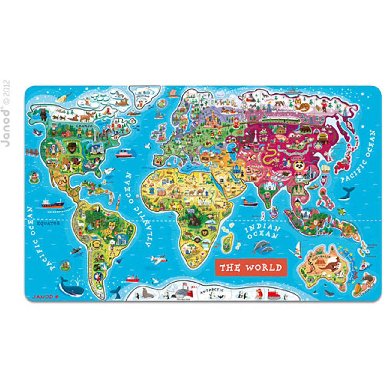 Magnetic World Map Puzzle English Version