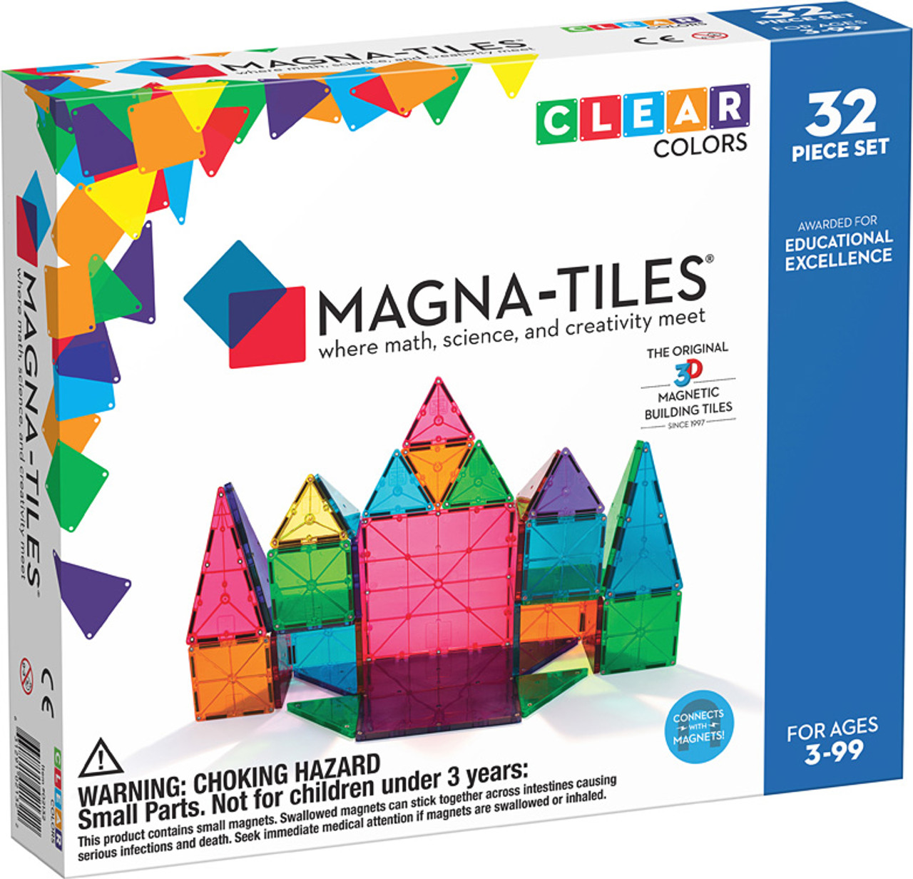 Magna-Tiles Clear Colors 32 Piece Set 1