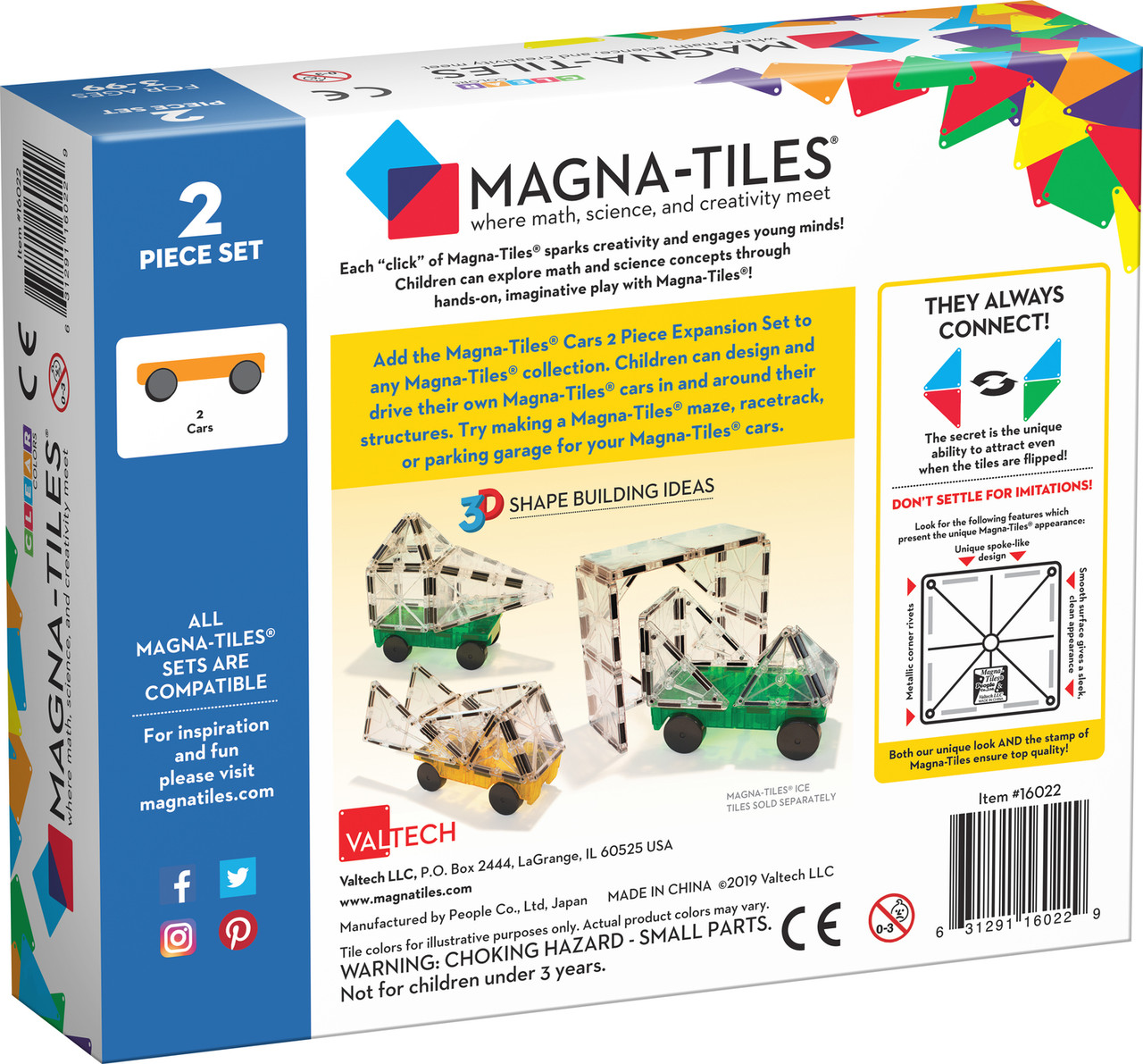 Magna-Tiles Cars 2 Piece Expansion Set 1