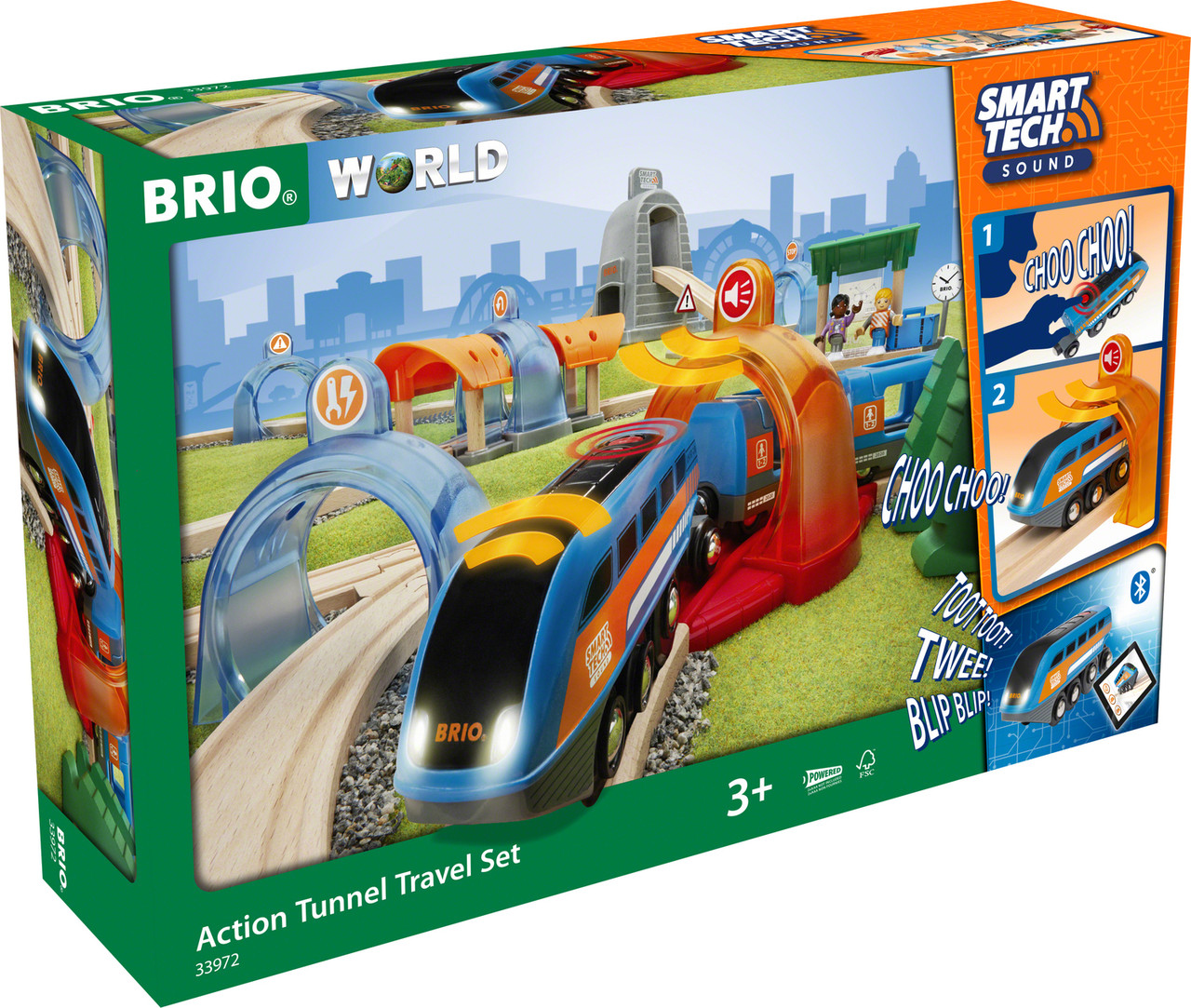 BRIO® WORLD Figurine train de voyageurs tunnel Sound Action Smart Tech  33972