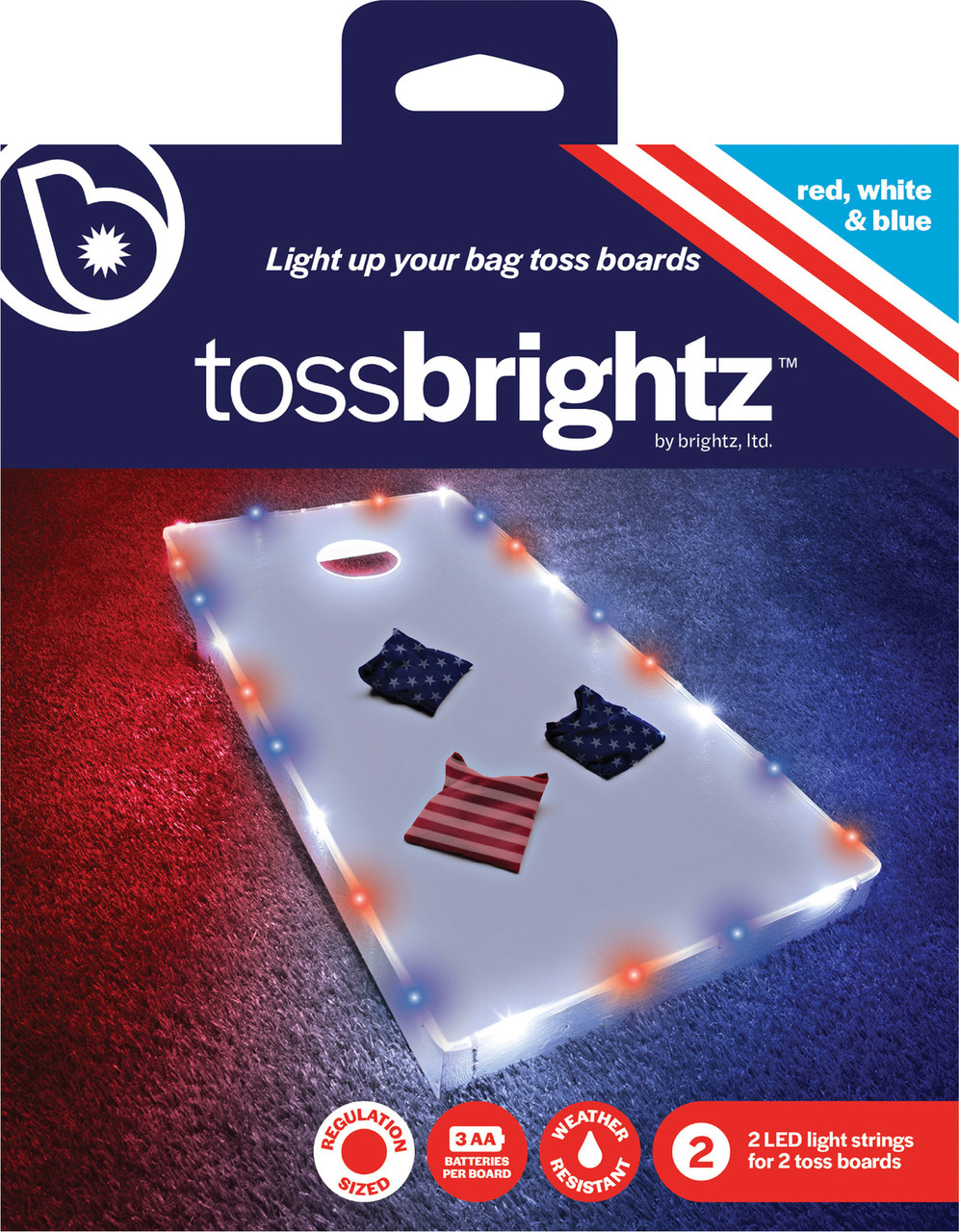 Tossbrightz Patriotic Led Cornhole Board Light Kit 1