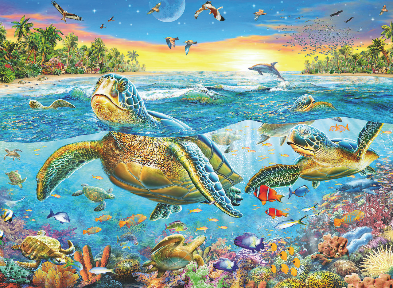 Swim with Sea Turtles (100 pc Puzzle) 1