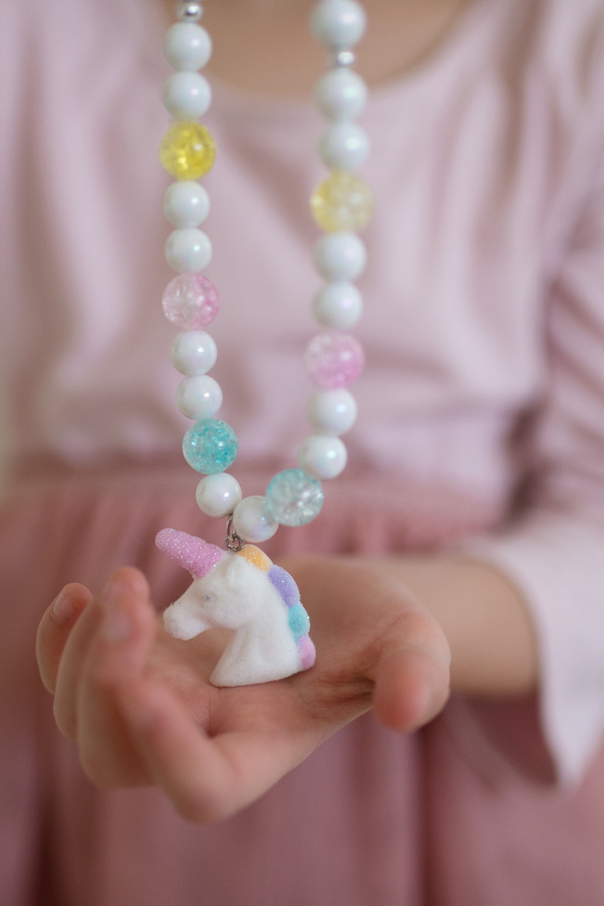 White Unicorn Necklace & Bracelet Set 2