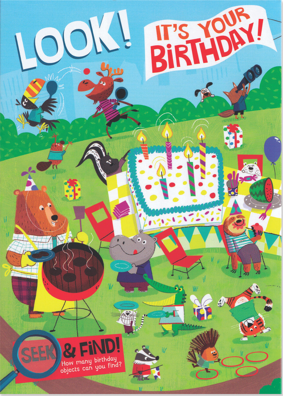 Birthday Seek & Find Tri-Fold Card 1