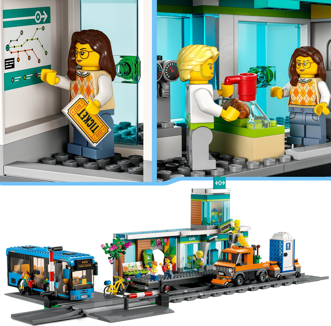 LEGO City Train Station Building Set with Bus 5