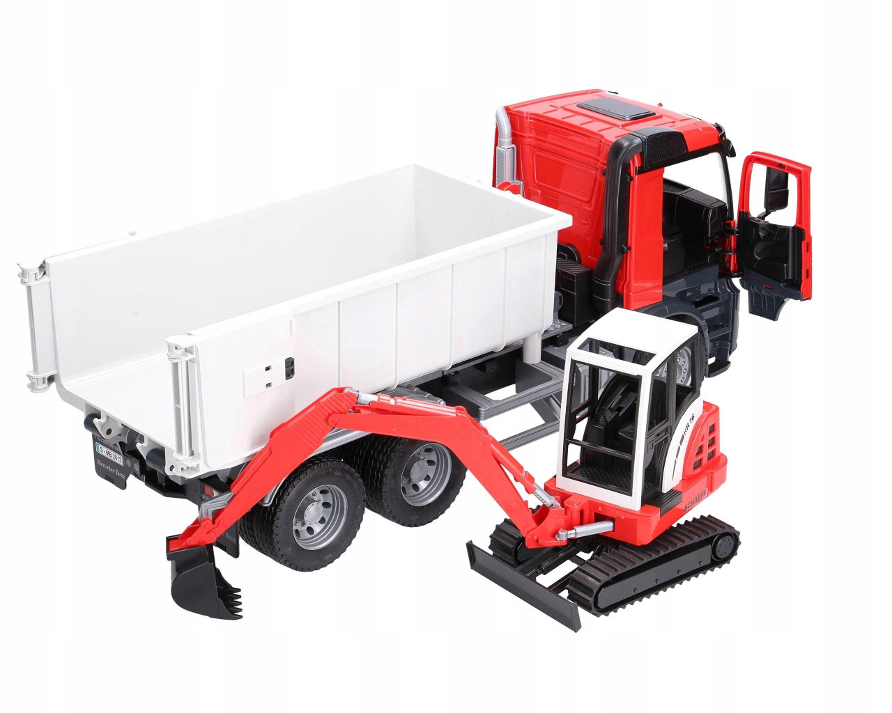 Mb Arocs Truck With Roll-Off-Container W Mini Excavator