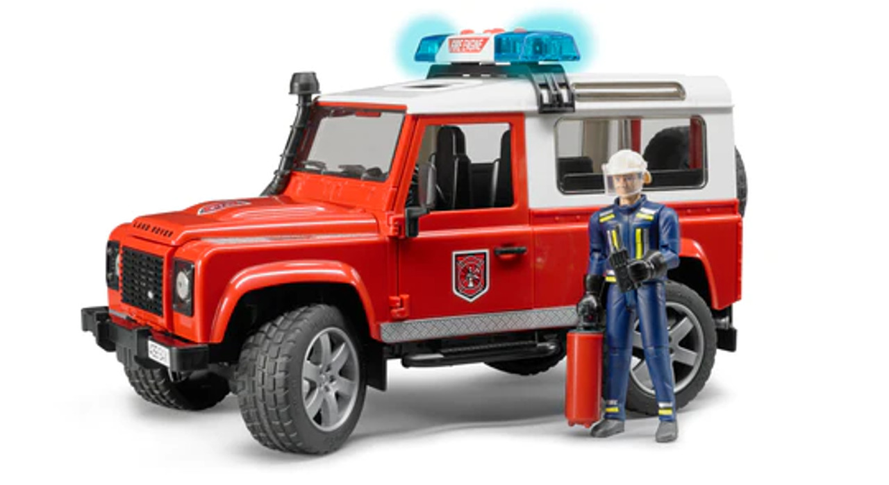 Land Rover Fire Department Vehicle With Fireman