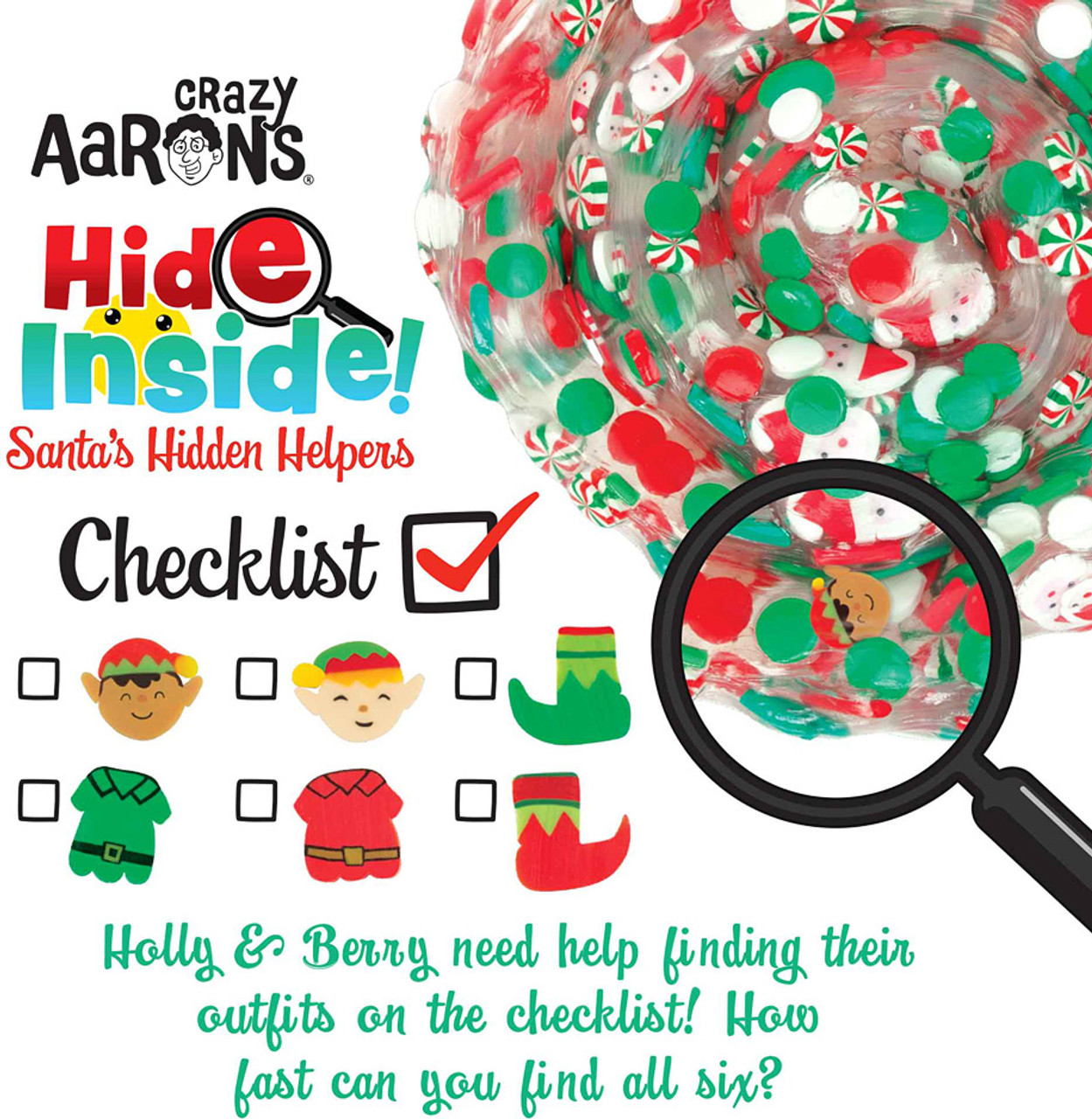 Hide Inside! Santa's Hidden Helpers Thinking Putty 4