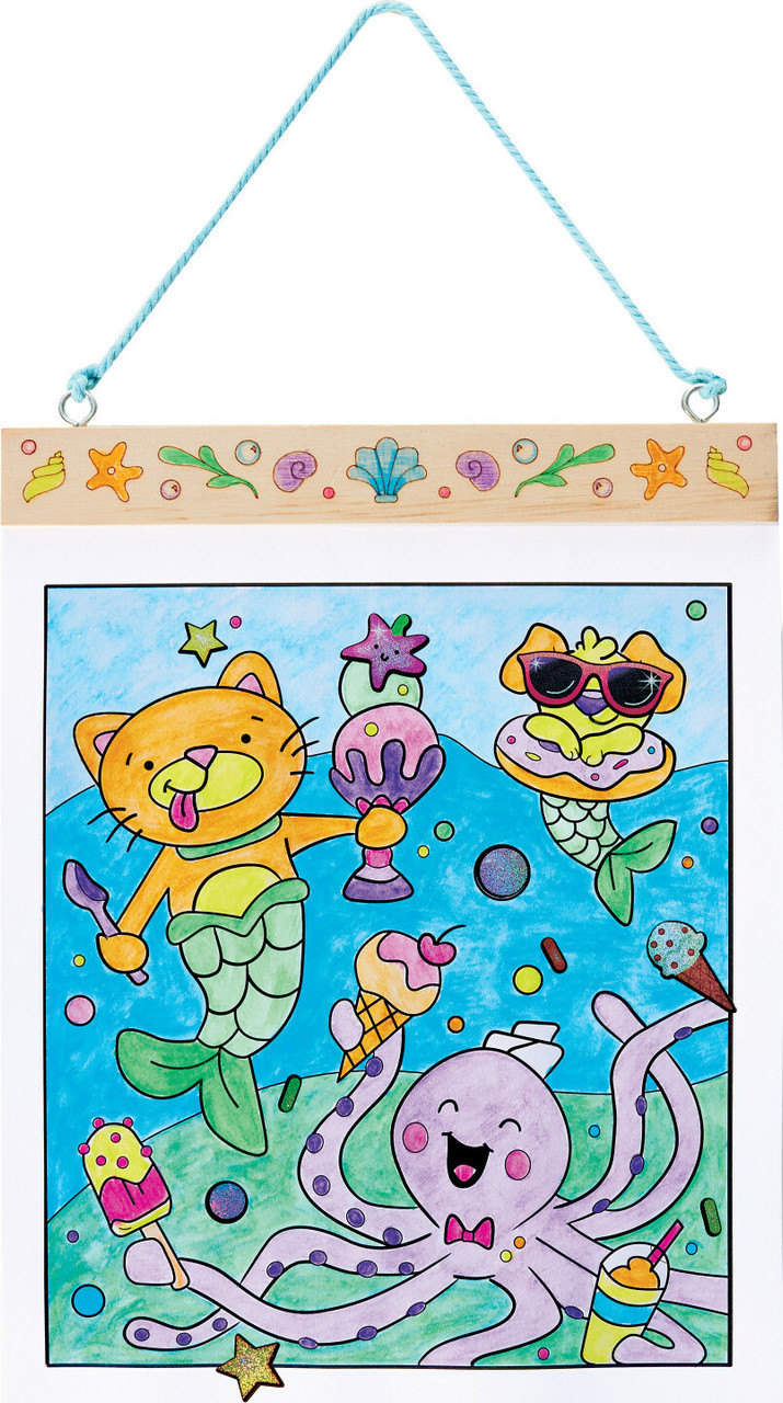 Paint by Numbers Mermaid Pets Wall Art 4