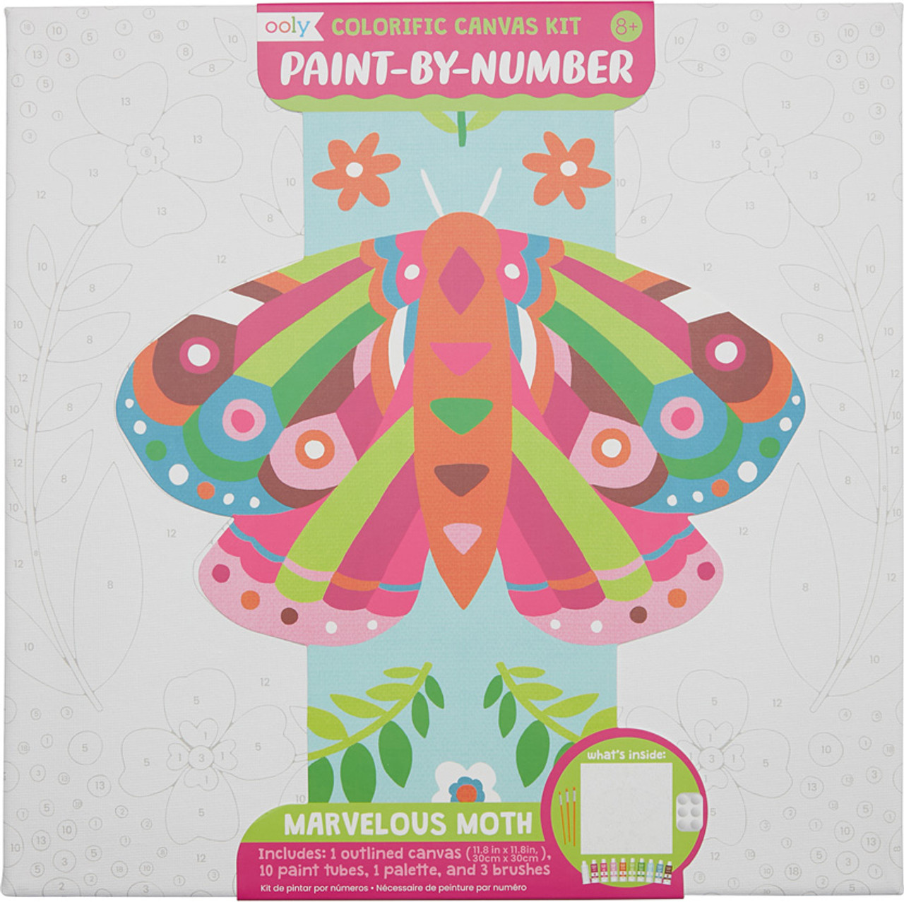 Colorific Canvas Kit Paint-By-Number Kit: Marvelous Moth 1