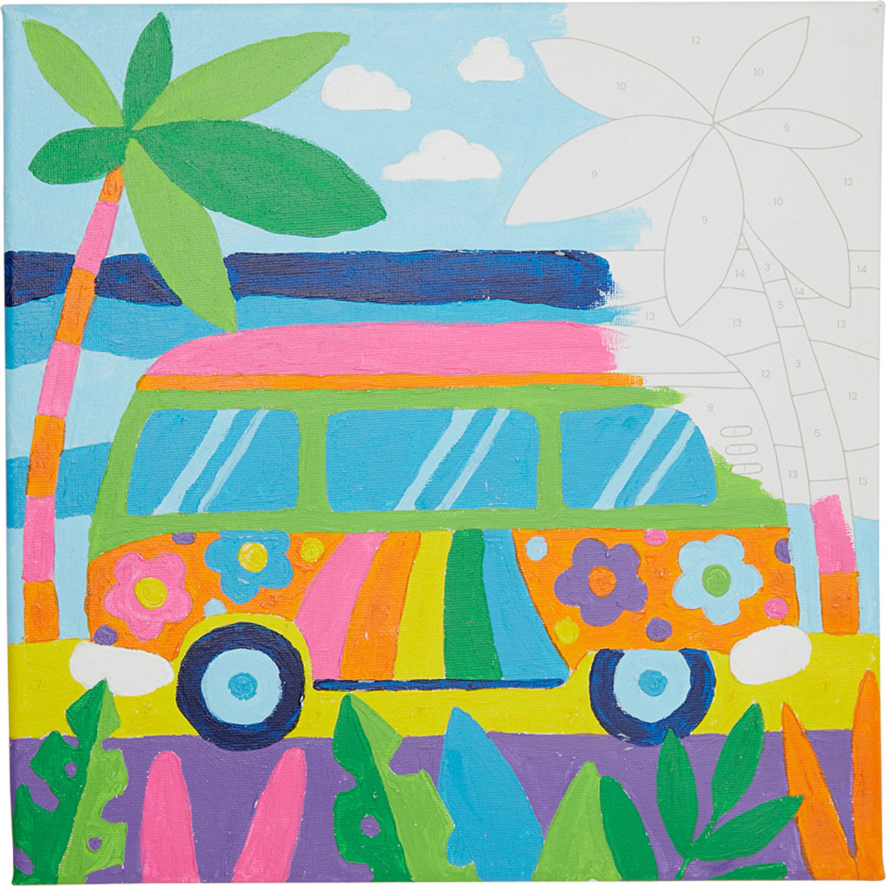 Colorific Canvas Kit Paint-By-Number Kit: Van Vibes 2