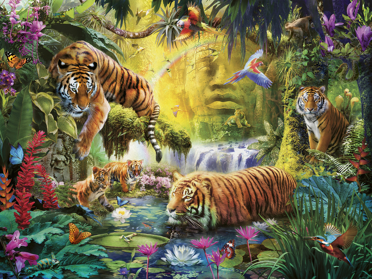 Tranquil Tigers (1500 pc Puzzle) 1
