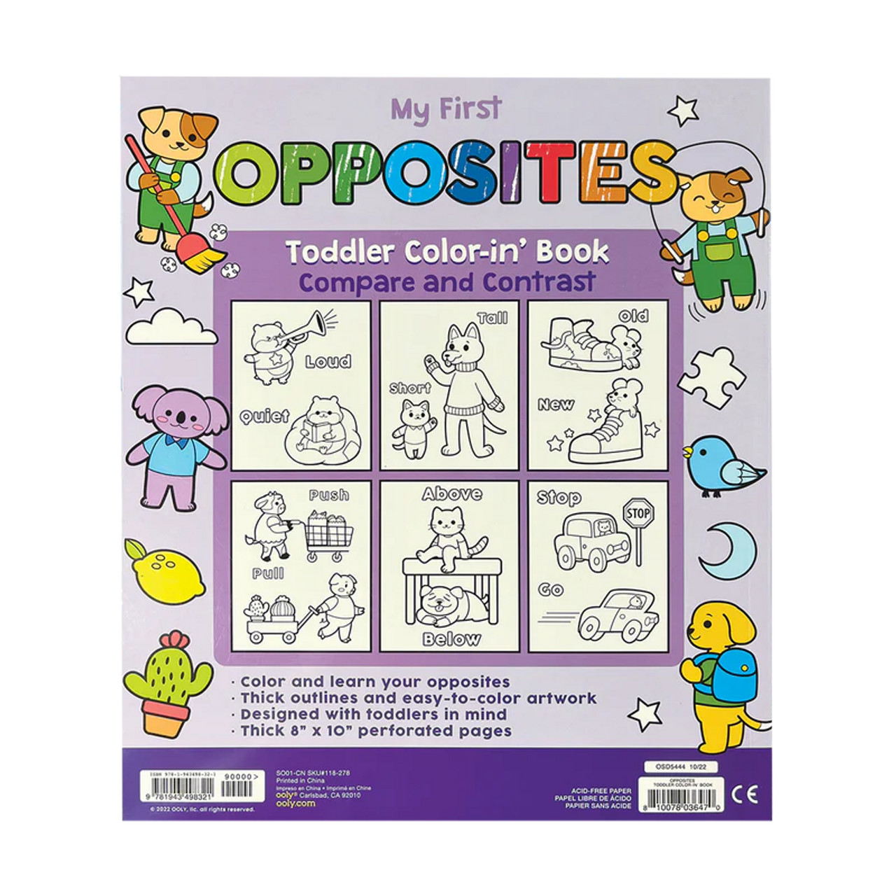 Toddler Color-In-Book - My First Oposites