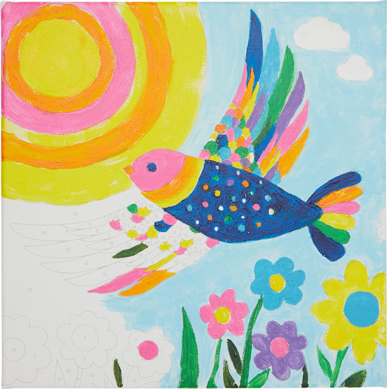 Colorific Canvas Paint By Number Kit - Brilliant Bird 3