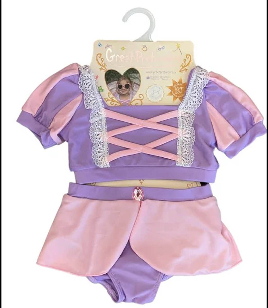 Rapunzel Swim Suit, Two-Piece, Size 5-6