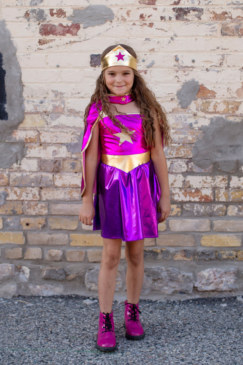 Superhero Star Dress, Cape & Headpiece 5