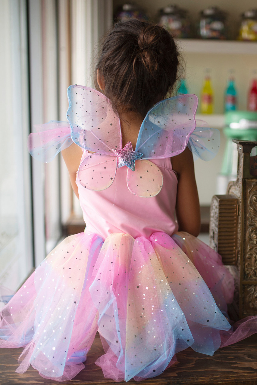 Rainbow Fairy Dress & Wings (Size 3-4) 2