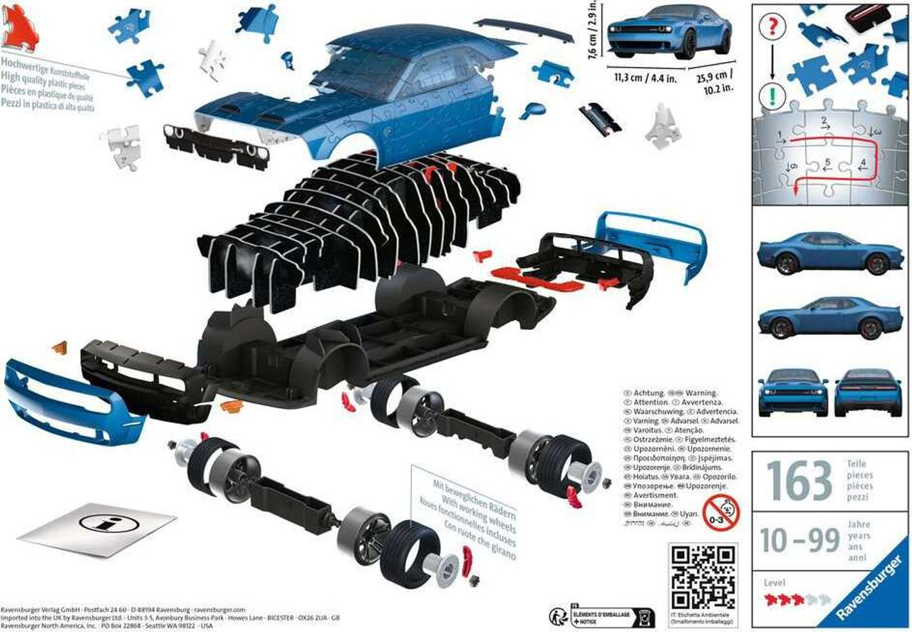 Dodge Challenger 3d Puzzle - PlayMatters Toys
