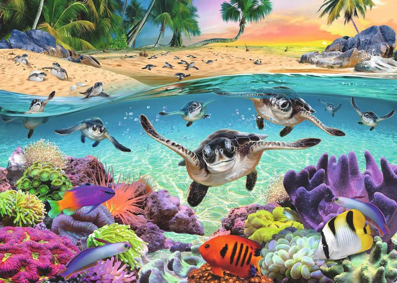 Race of the Baby Sea Turtles (500 pc Large Format) 2