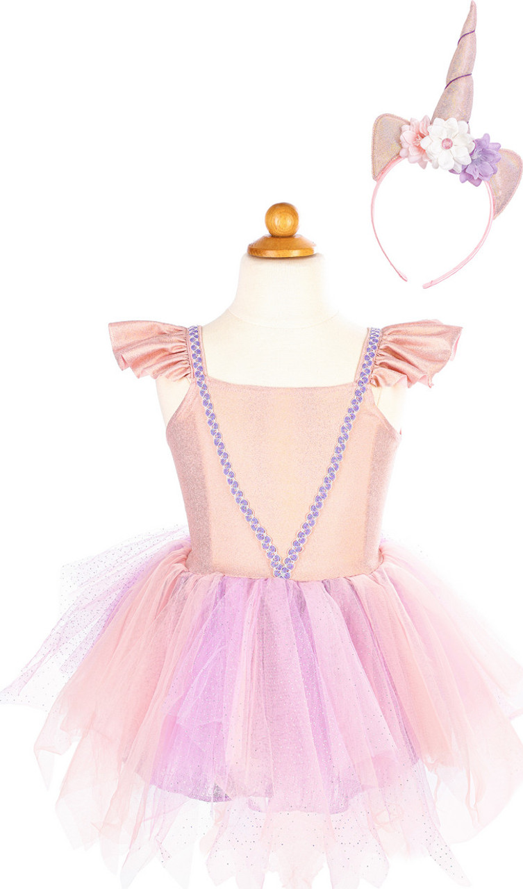 Pink Shimmer Unicorn Dress & Headband (Size 5-6) 4