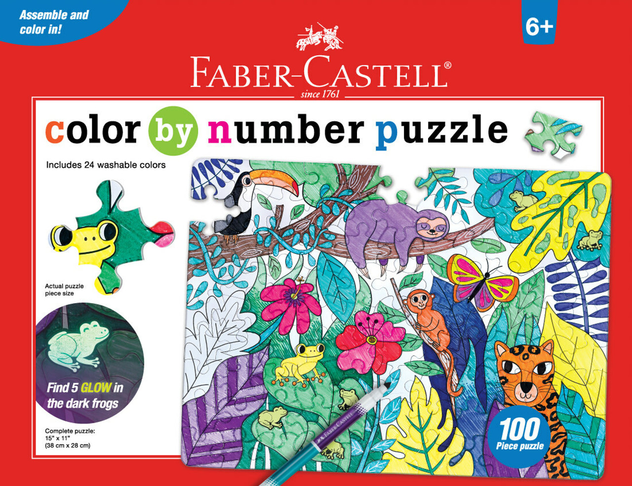 Color by Number Puzzle - Jungle Animals 2