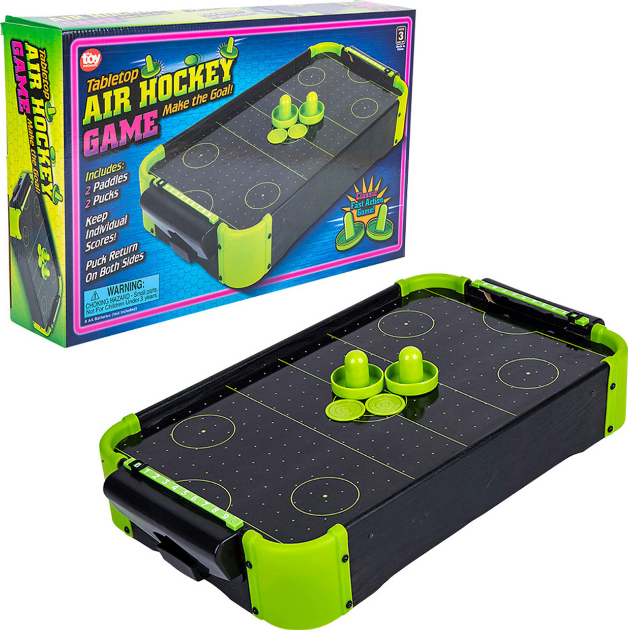 Neon Tabletop Air Hockey Game 20"x12.25" 5