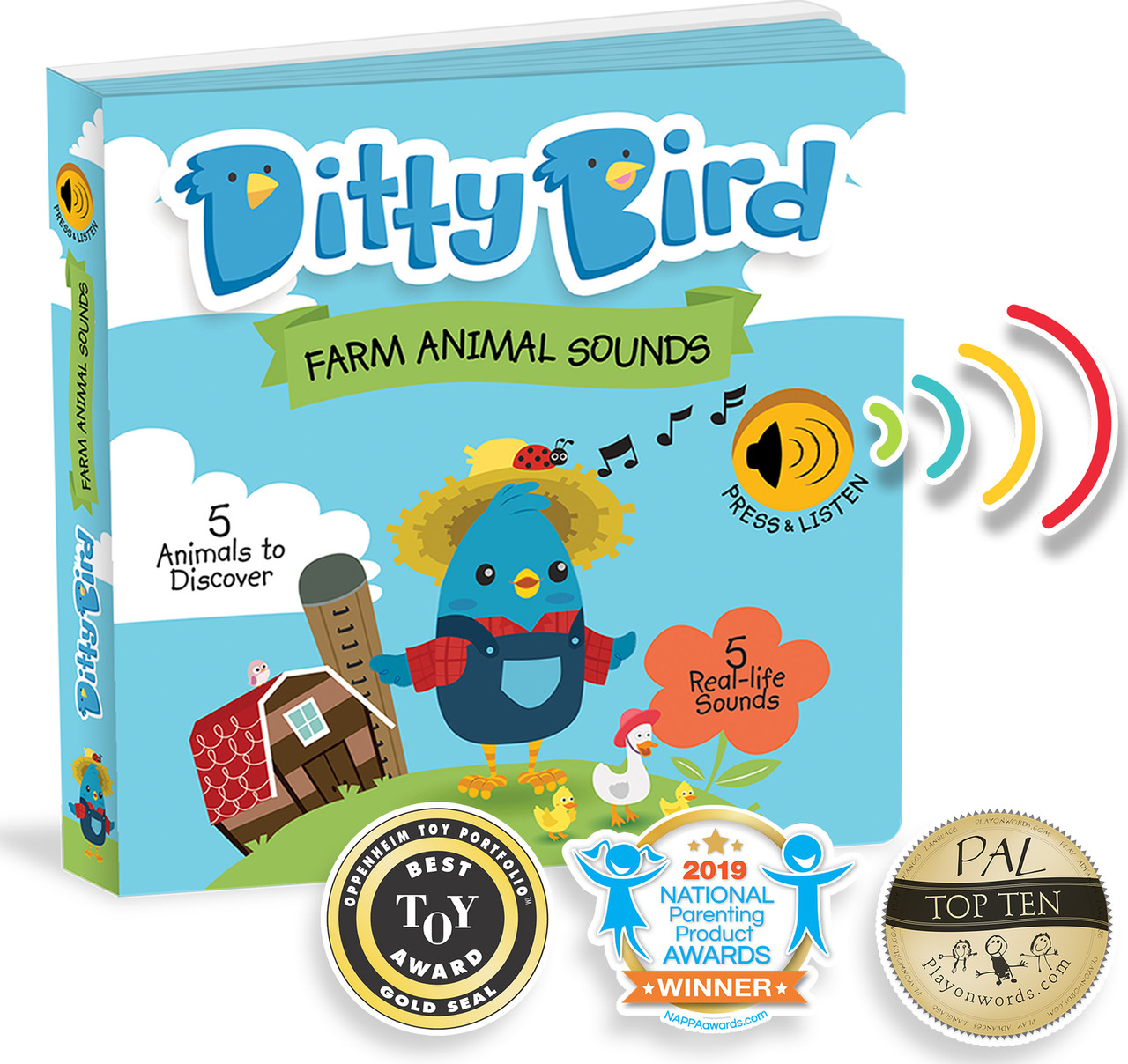 Ditty Bird Baby Sound Book: Farm Animal Sounds 3