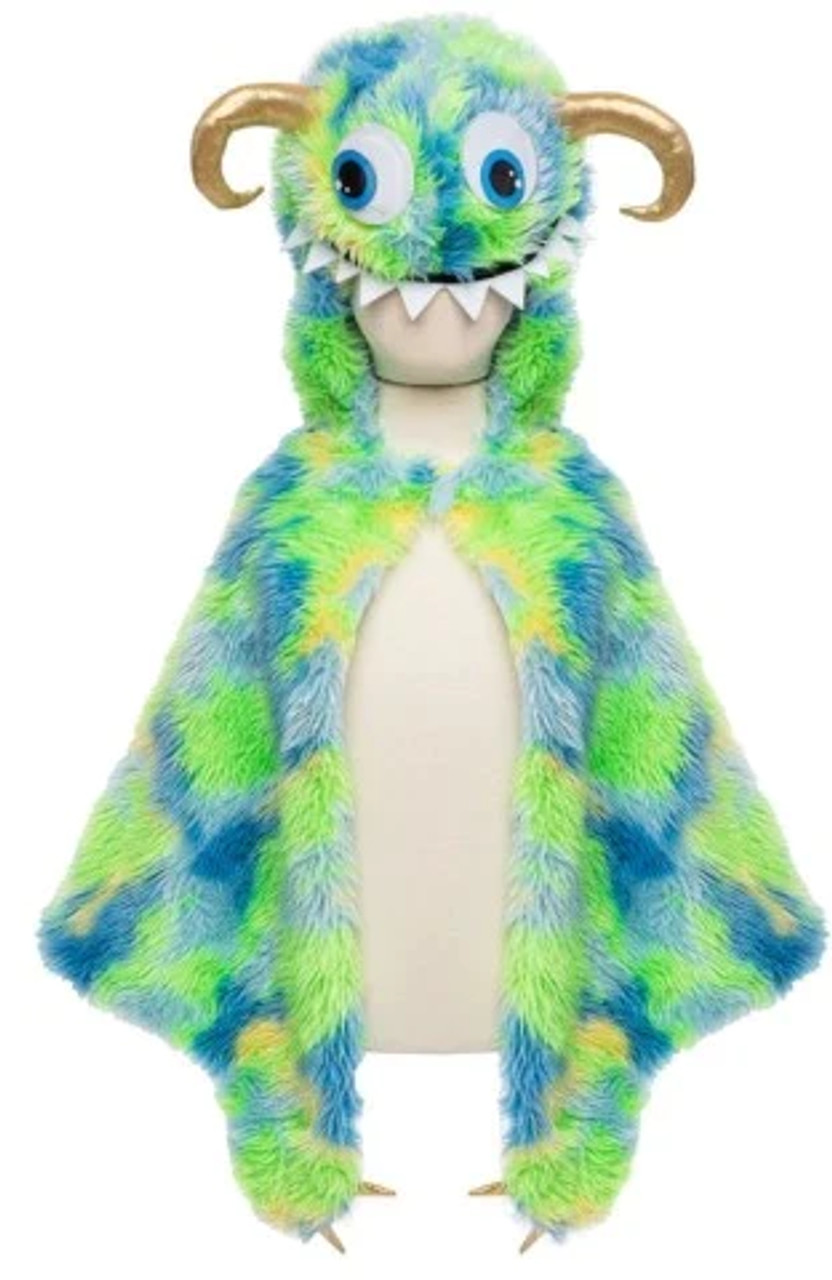 Swampy The Monster Cape, Green/Blue, Size 4-6