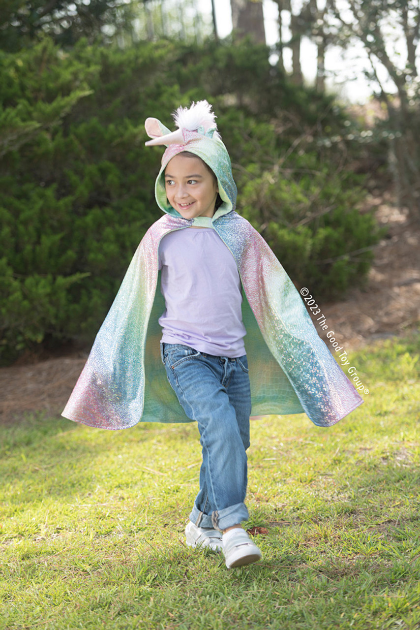 Reversible Rainbow Unicorn/Dragon Cape - Size 5-6 - Toy Sense