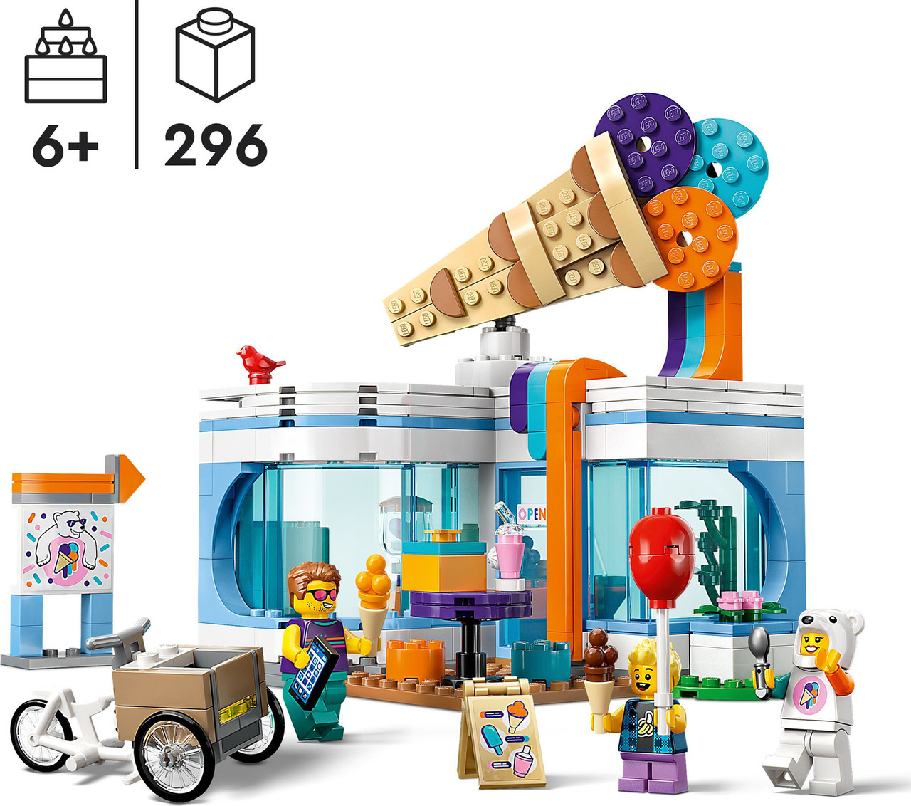 LEGO City Ice-Cream Shop Set with Toy Bike 5