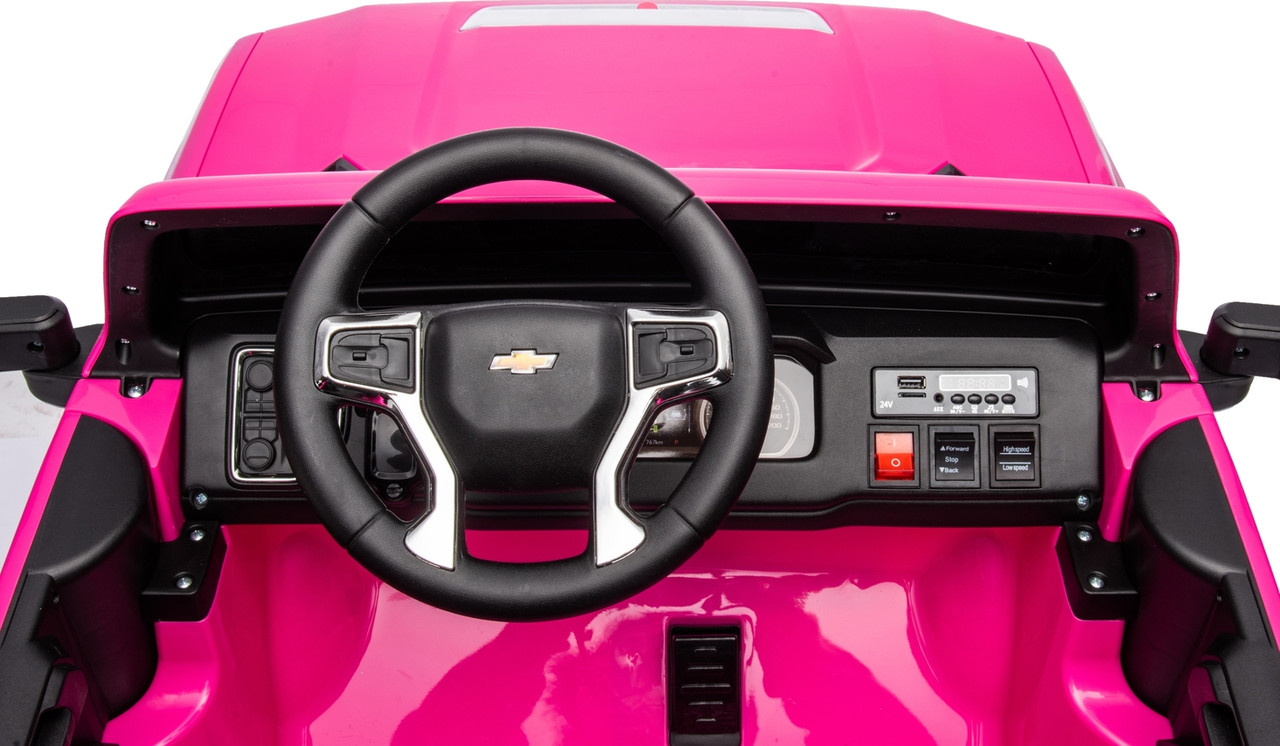 24V 4x4 Chevrolet Silverado 2 Seater Ride on Truck (Pink) 5