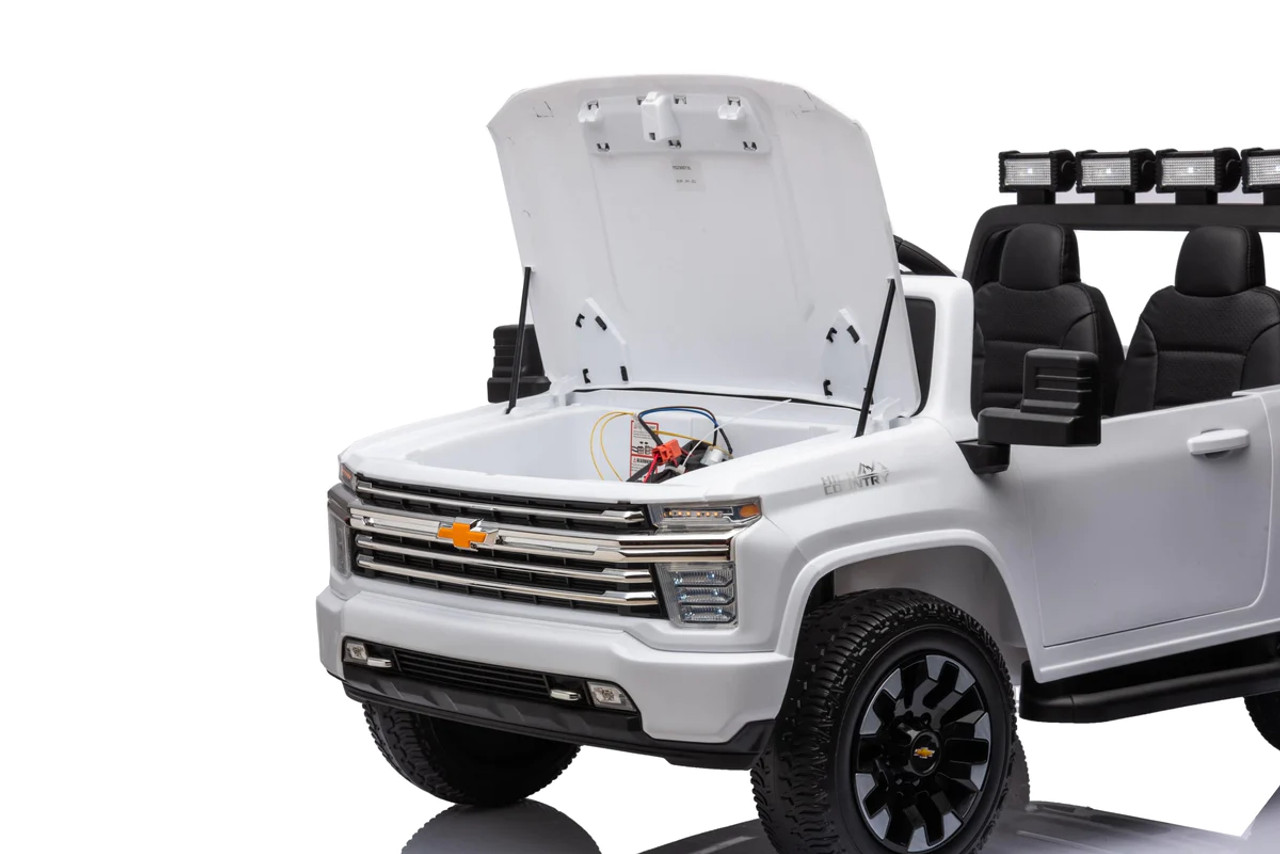 White Chevy Silverado 24 Volt 2 Seater Ride On Fully Assembled