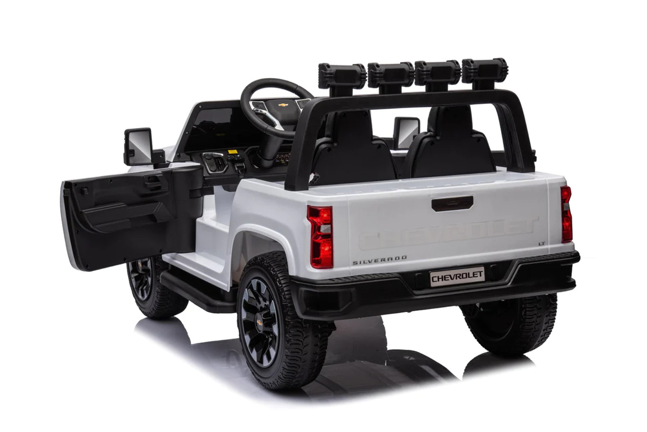 White Chevy Silverado 24 Volt 2 Seater Ride On Fully Assembled