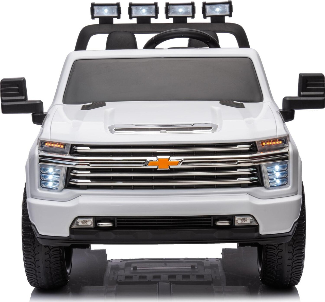 24V 4x4 Chevrolet Silverado 2 Seater Ride on Truck (White) 2