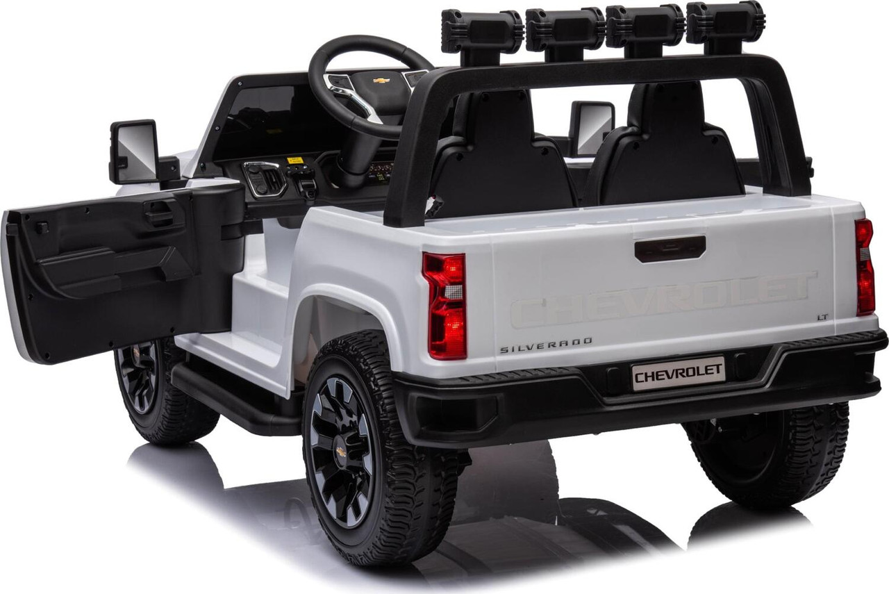 24V 4x4 Chevrolet Silverado 2 Seater Ride on Truck (White) 4