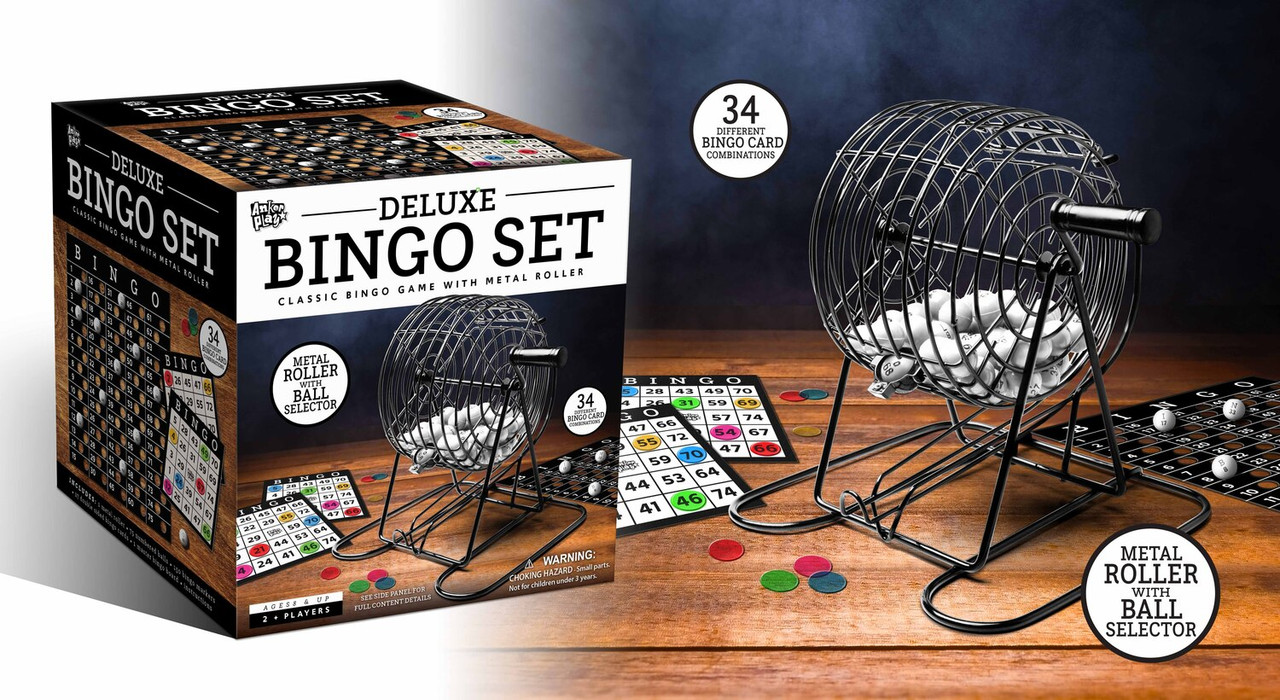 bingo商品 Amazon.com : JUNWRROW Deluxe Bingo Game Set-6 Inch Metal