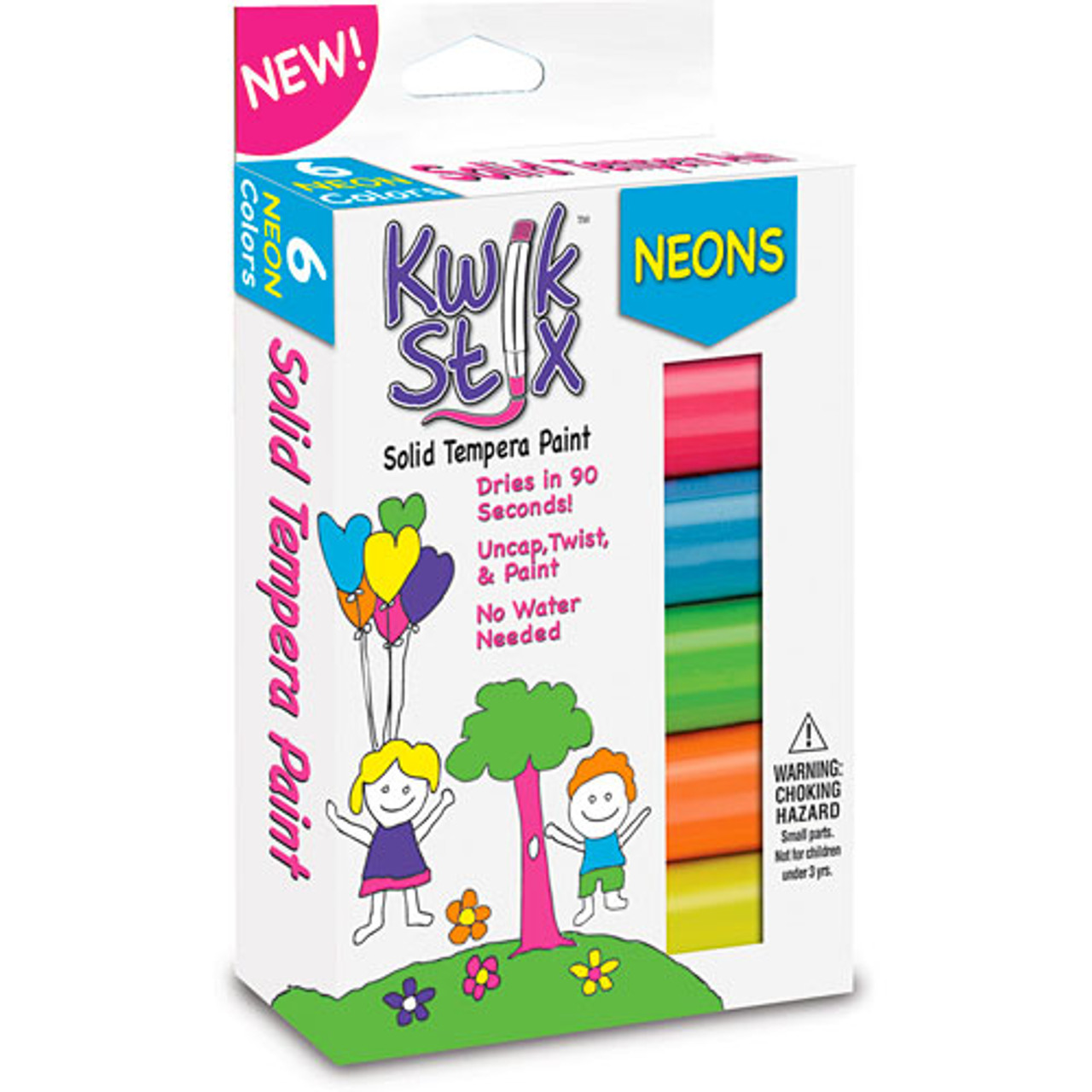Kwik Stix Tempera Paint Sticks - 6 Neon Colors 1