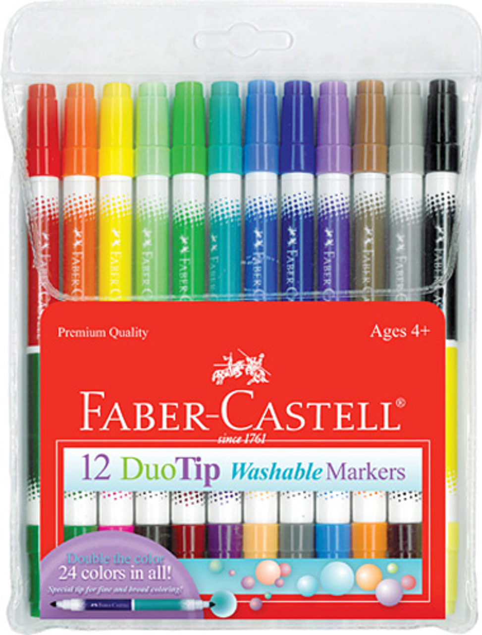 Faber-Castell Washable Broadline Jumbo Markers - 12 count