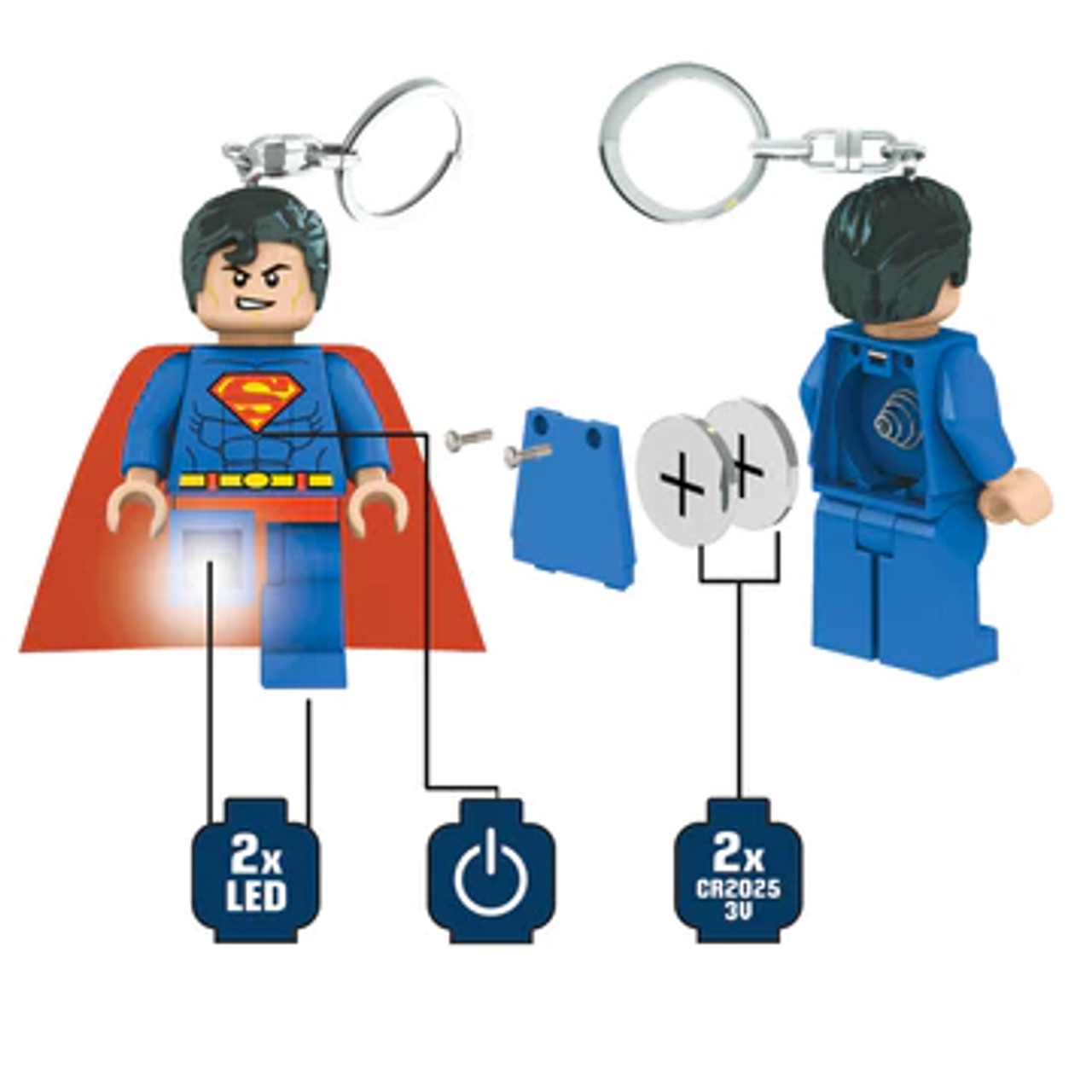 Superman Lego Led Keychain Light