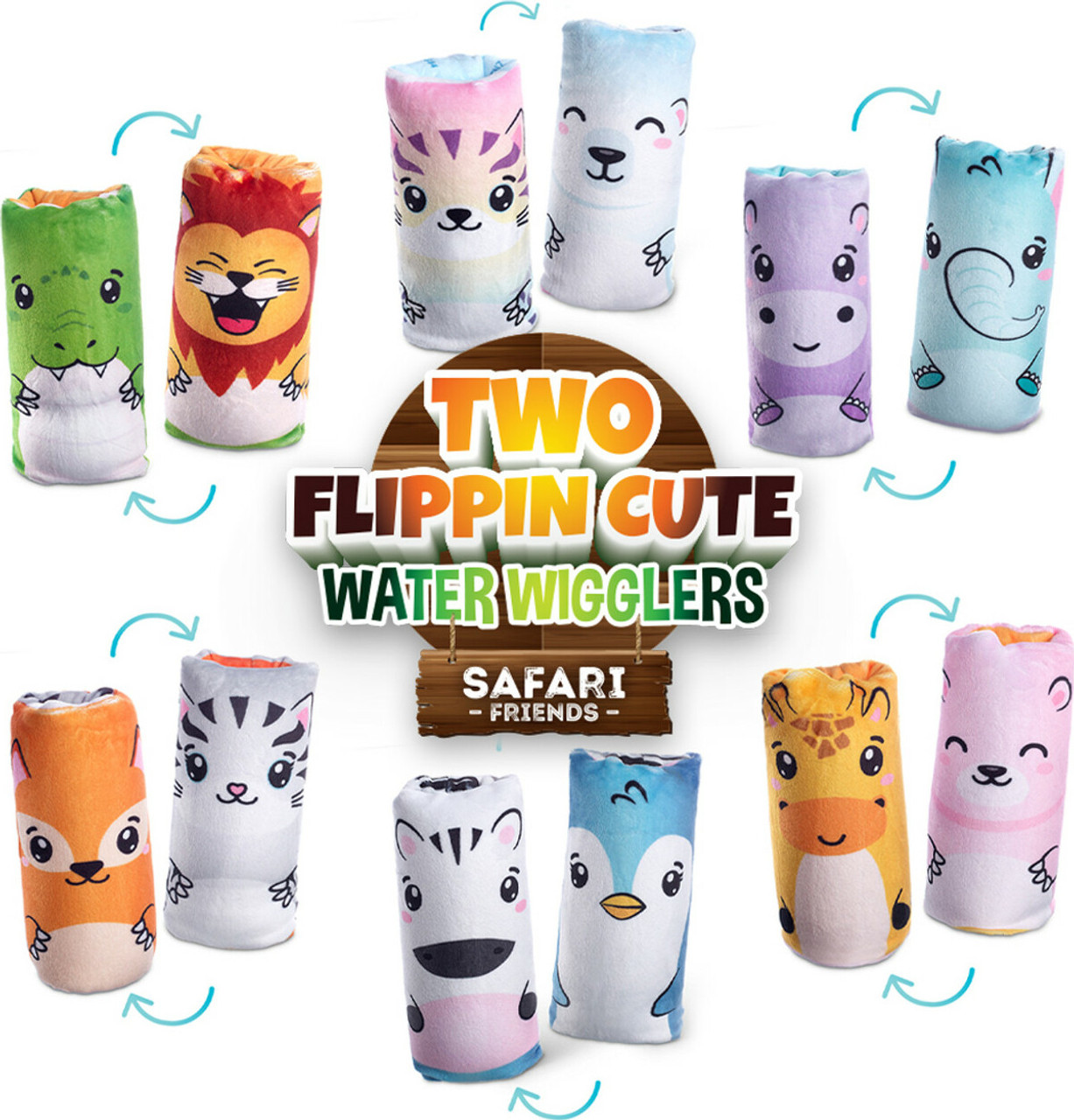 Two Flippin' Cute - Plush Water Wiggler Safari Friends Edition 1