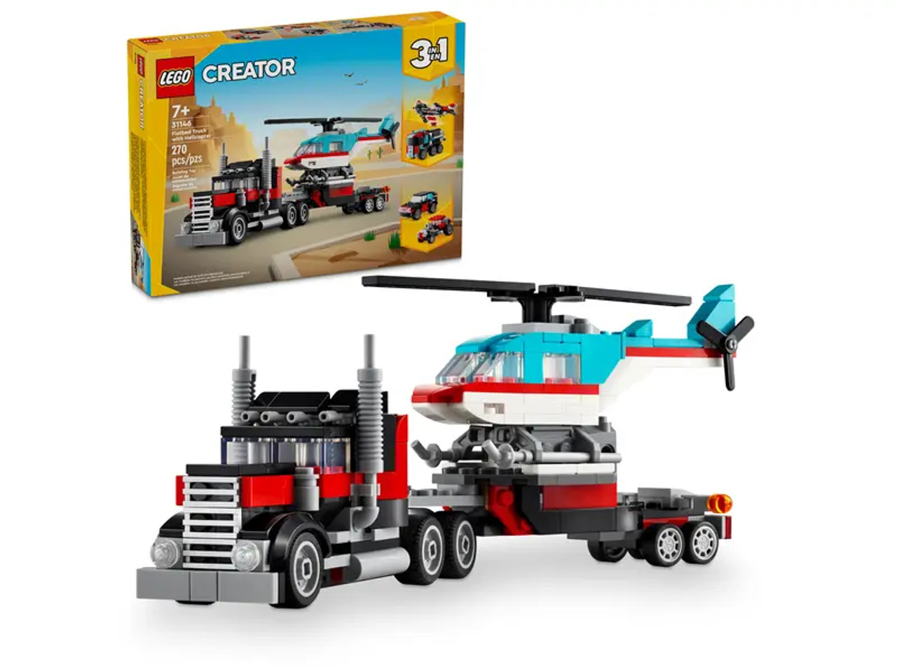 Flatbed Truck W/ Helicopter