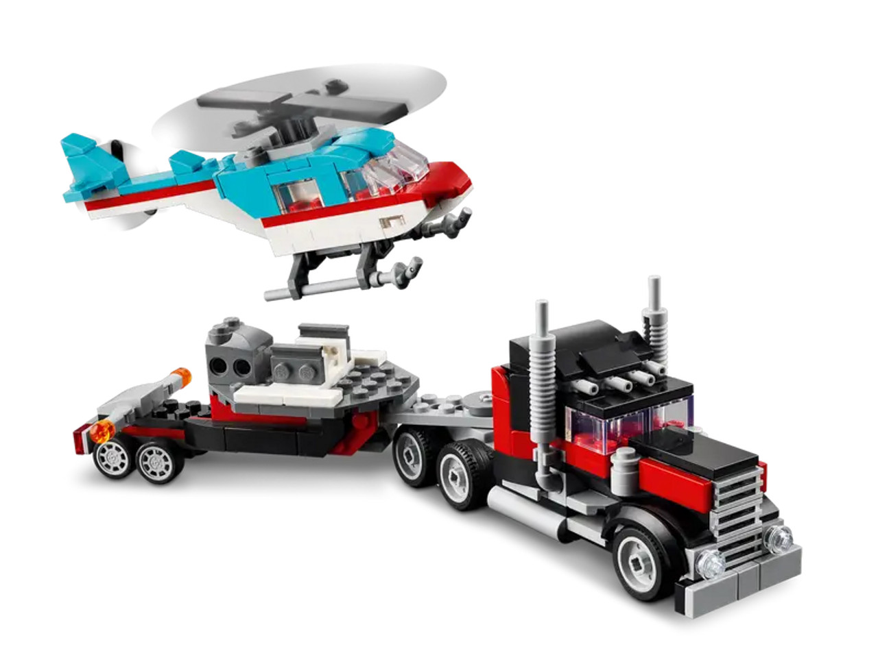 Flatbed Truck W/ Helicopter