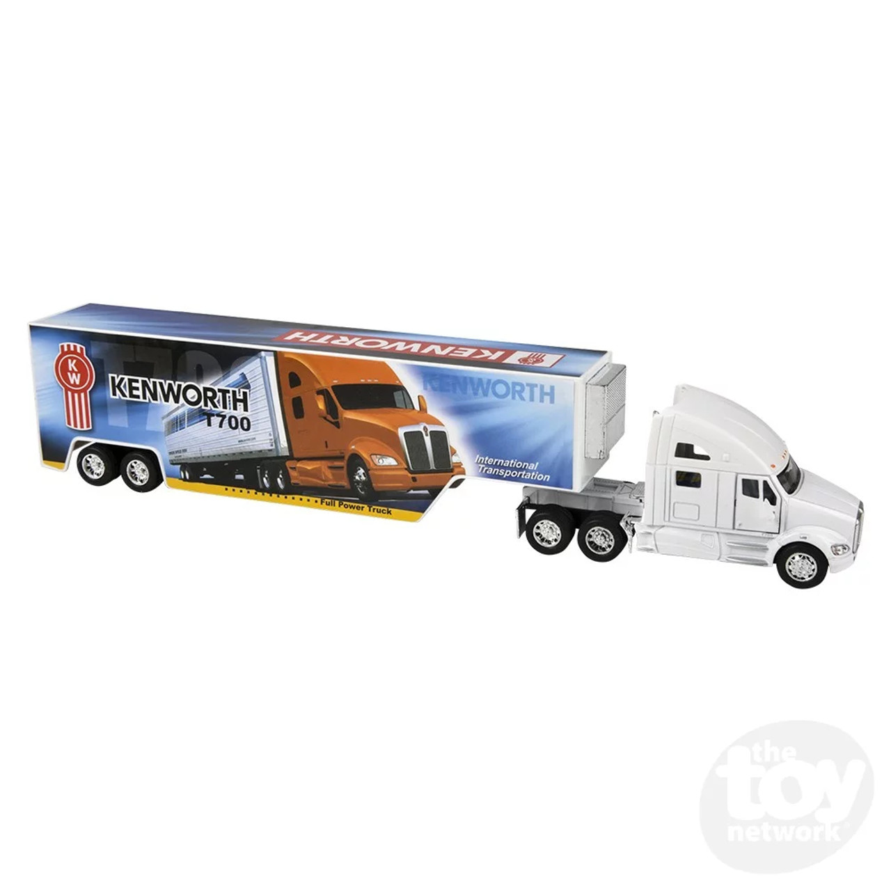 13 Inch Diecast Pull Back Kenworth T700 Tractor Trailer